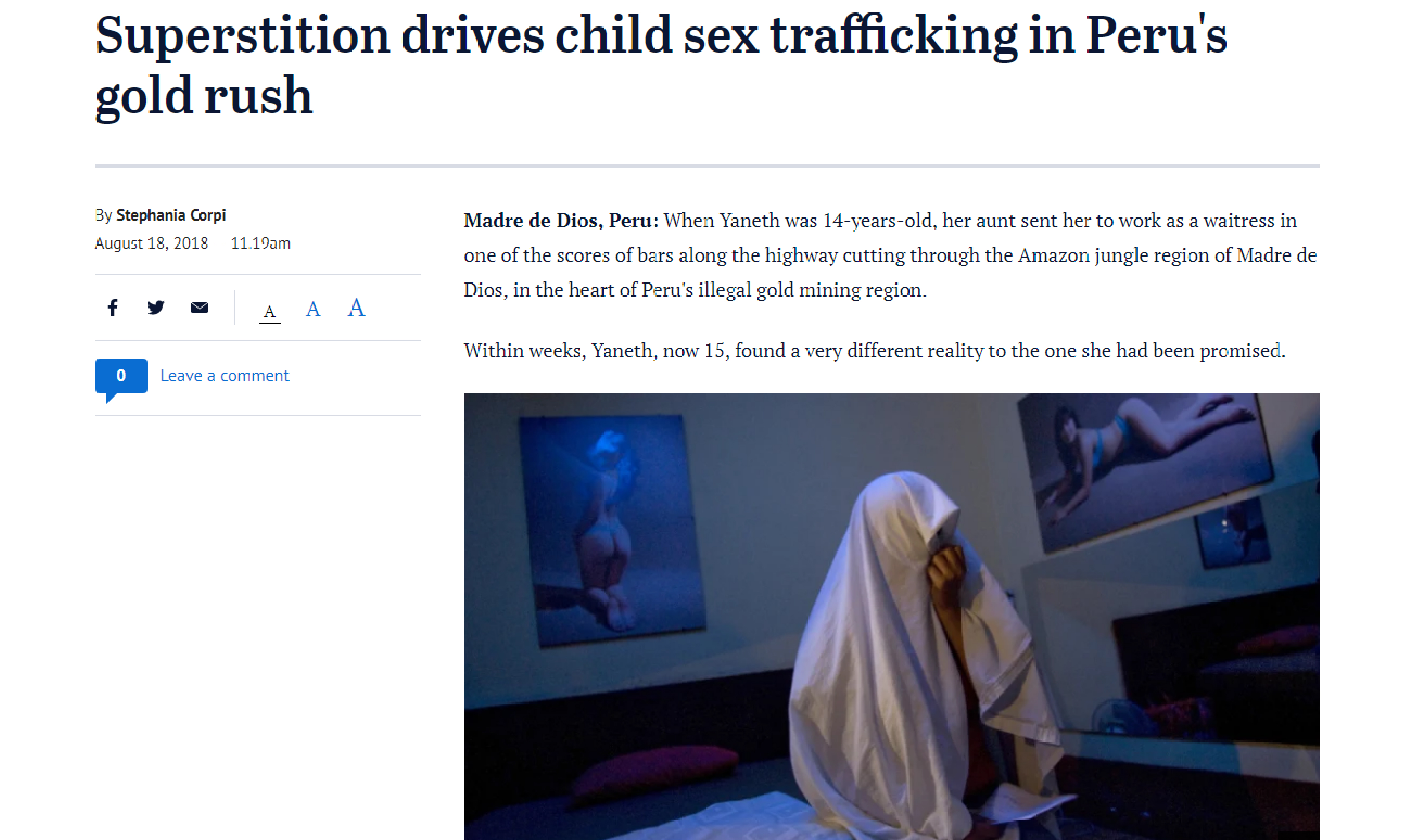 Superstition drives child sex trafficking in Peru’s gold rush