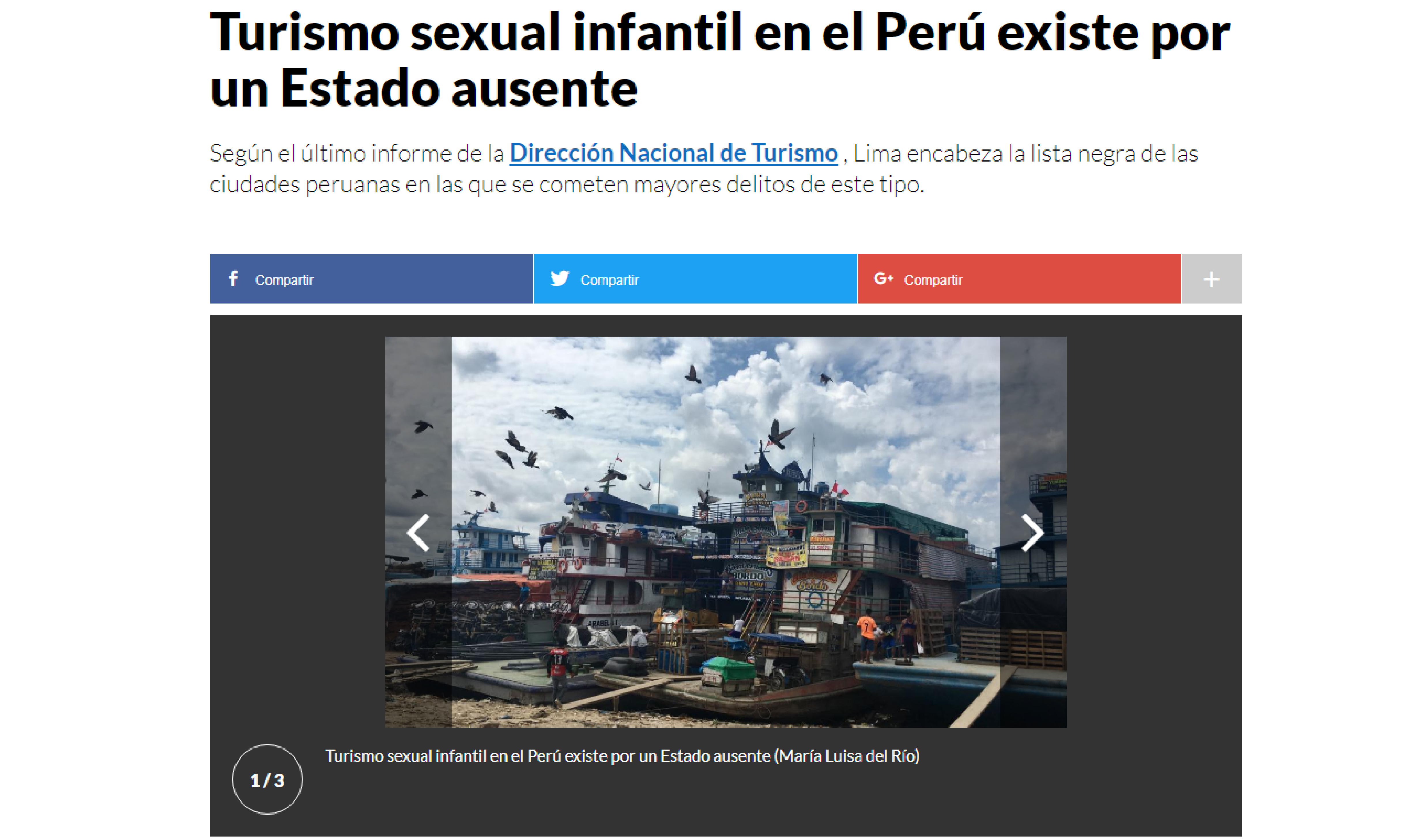 Perú 21:Turismo sexual infantil en el Perú existe por un Estado ausente