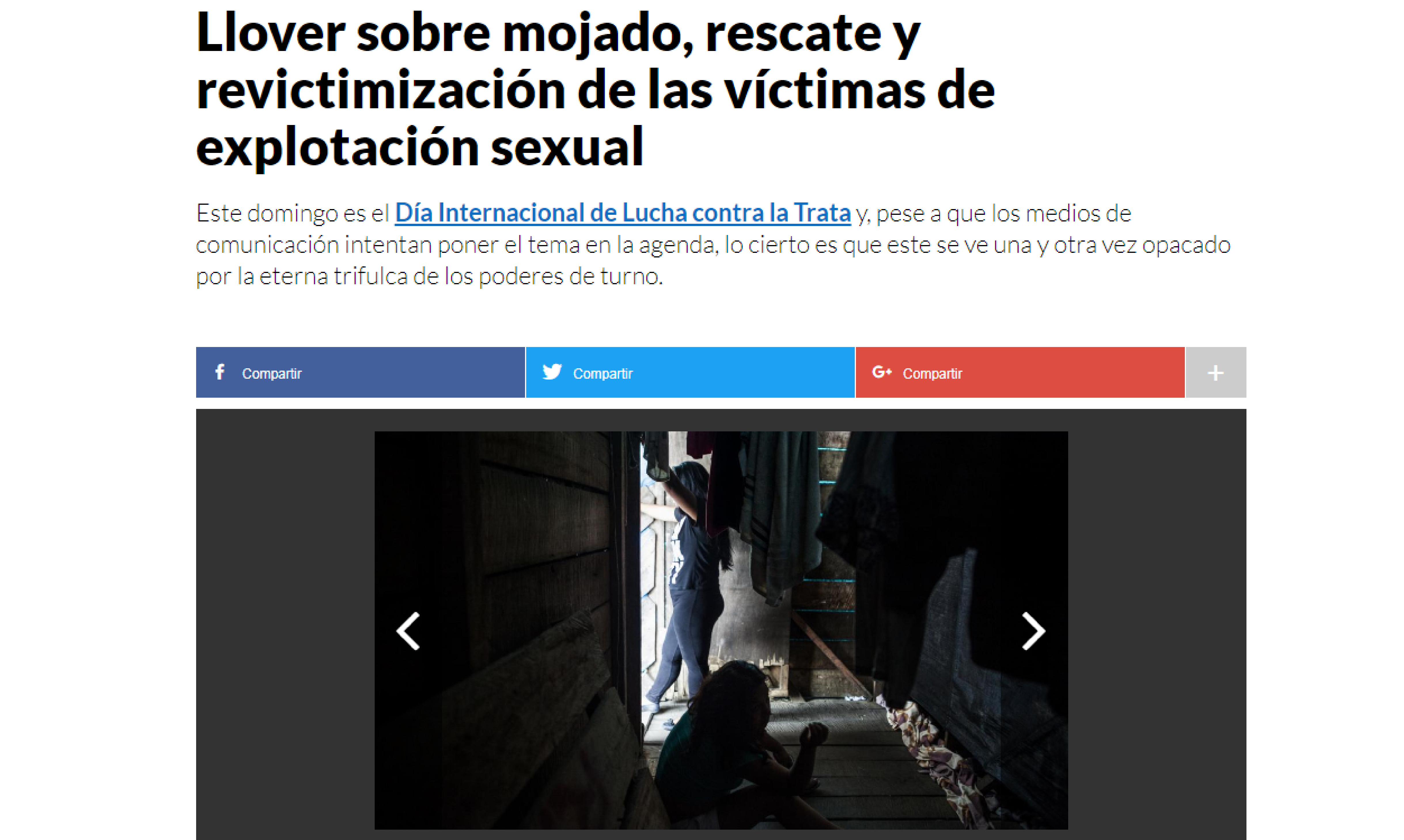 Perú 21: Llover sobre mojado, rescate y revictimización de las víctimas de explotación sexual