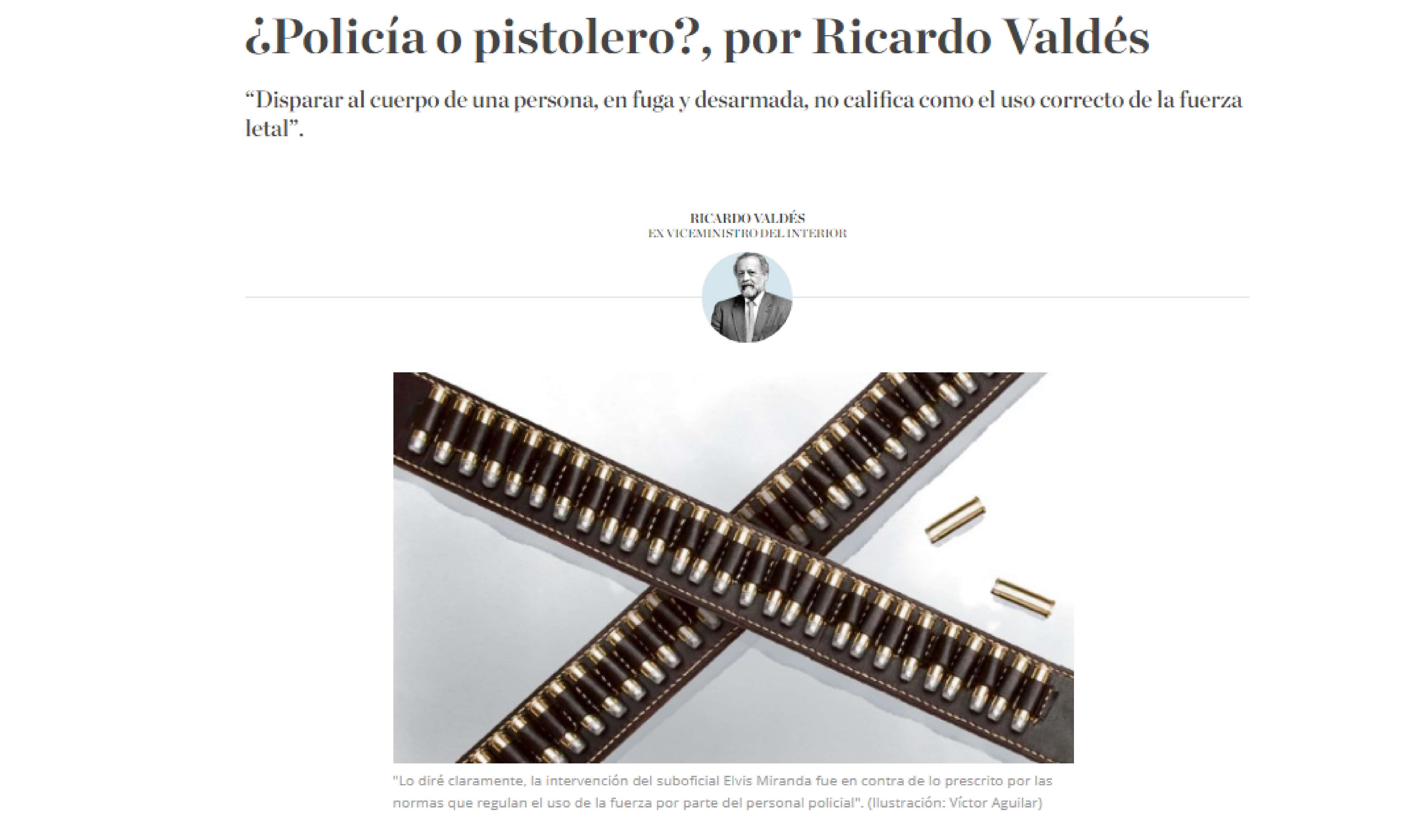 ¿Policía o pistolero?, por Ricardo Valdés