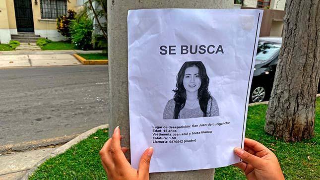 Más del 60% de las personas desaparecidas en el Perú son mujeres, niñas y adolescentes
